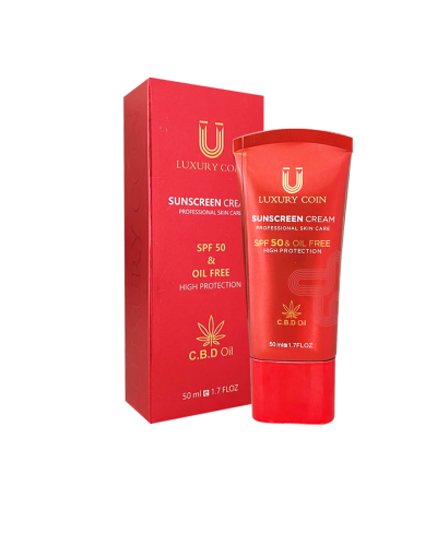 کرم ضد آفتاب spf 50 لاکچری کوین 50 میلی لیترluxury coin بیرنگ